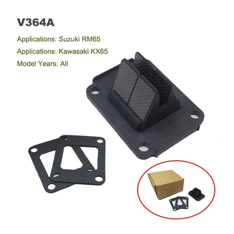 Refer To Vforce 3 Reed Valve System Black 2Stoke Tiempos 0.3mm For Suzuki RM65 Kawasaki KX65 Rm Kx 65 ForV force V364A All Years