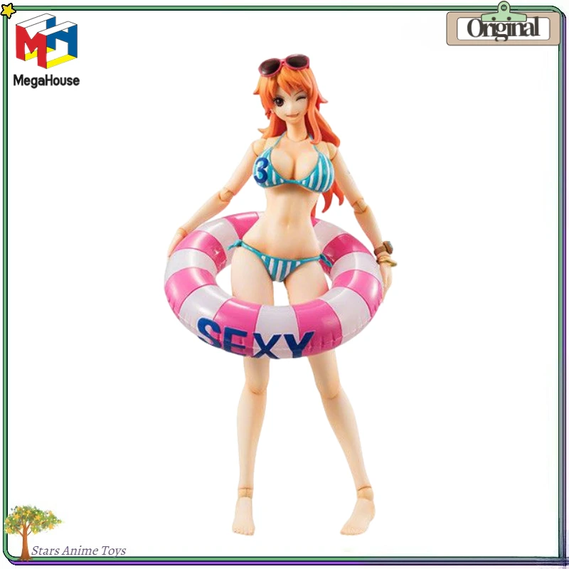 Original MegaHouse Variable Action Heroes ONE PIECE Nami Summer Carnival Collection Decoration Anime Figure