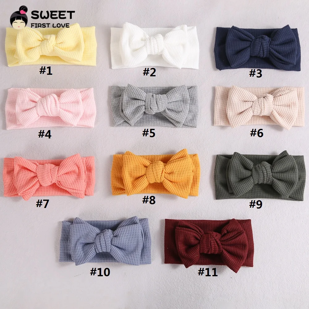 Baby Headband Soft Walv Gee Elastic Fabric Hair Bands Solid Cute Bow Infant Headband For Kids Girl Headwear Hair Accessories