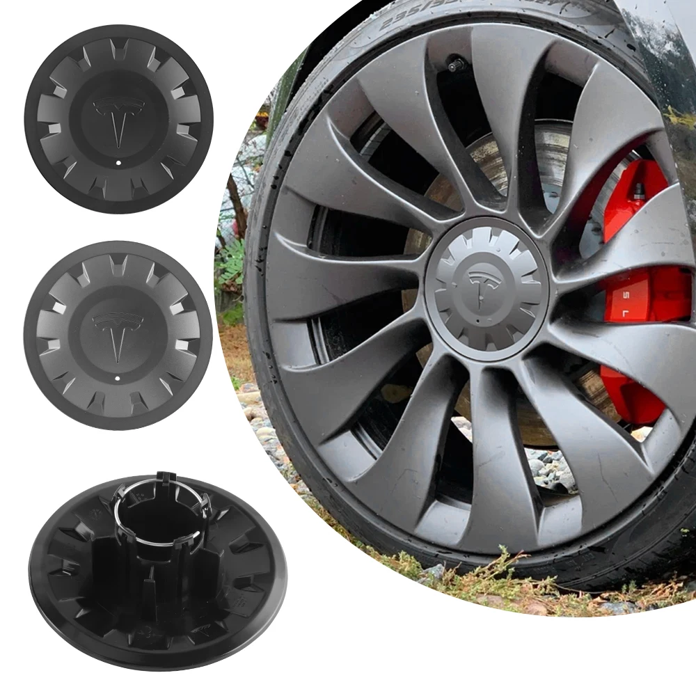 

4pcs Car Original Tyre Wheel Center Hub Cap Badge For Tesla Model Y 21inch #1188236-00-A Auto Emblem Replacement Accessories