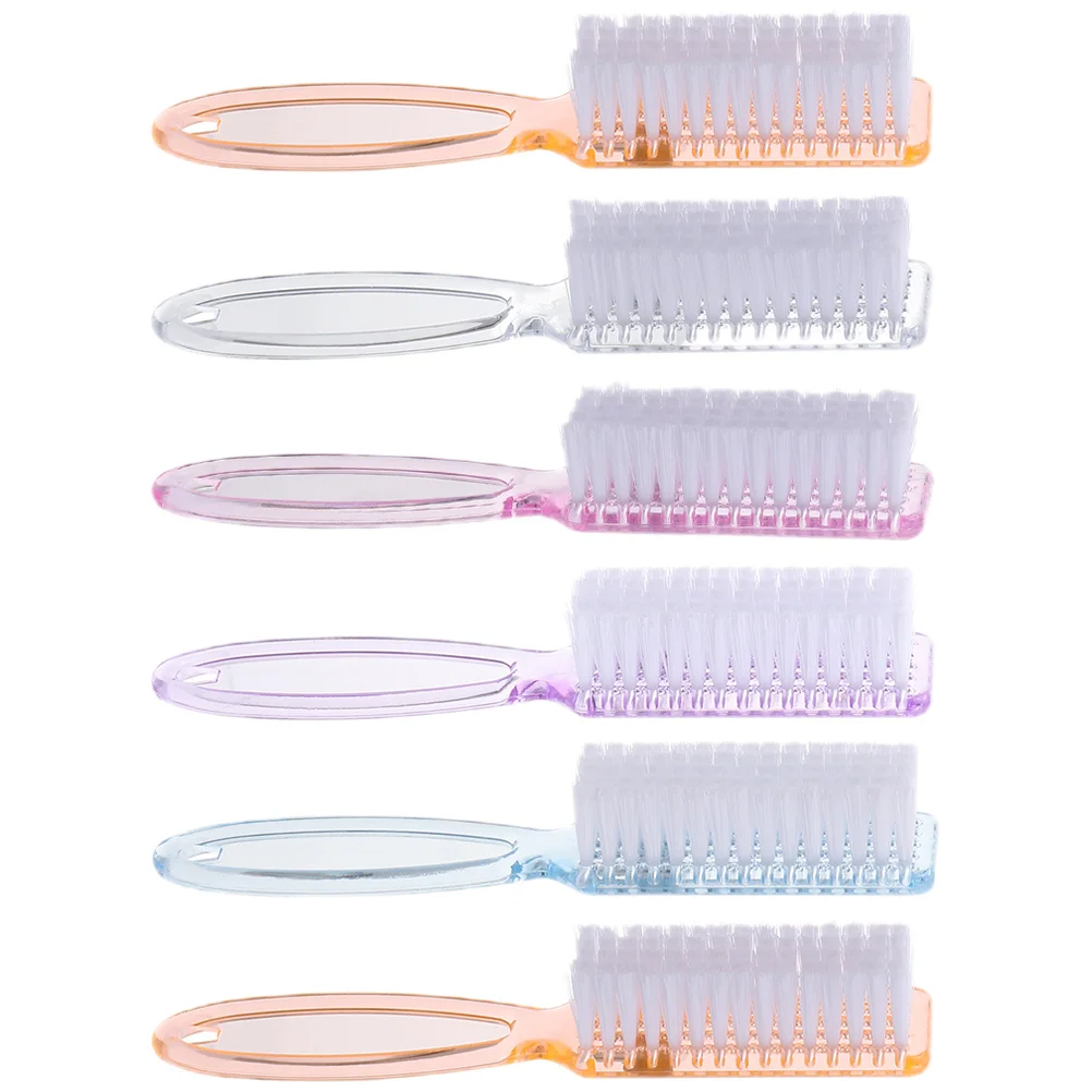

6Pcs Comfortable Hold Nail Brushes Long Handle Pedicure Scrub Kit Random Color Nail Brush Manicure Brush Pedicure Scrub