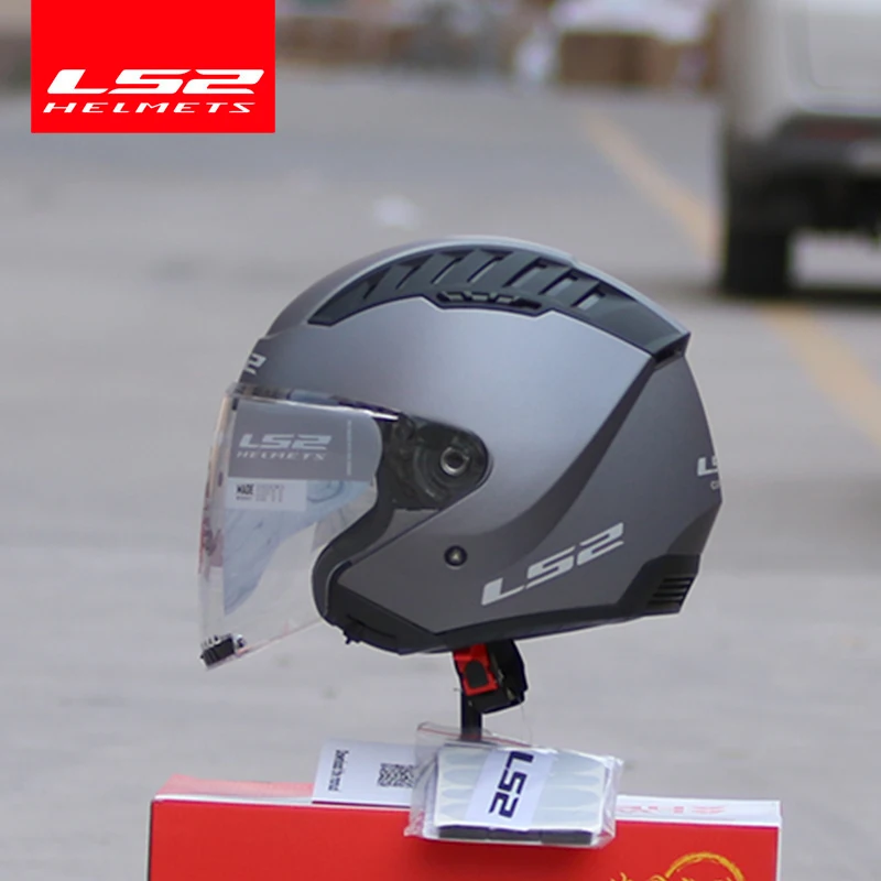 Originele LS2 Copter Retro Moto Rcycle Helm Met Dual Lens Scooter Man Vrouwen Vintage Capacete Ls2 Of600 Open Gezicht Casco moto