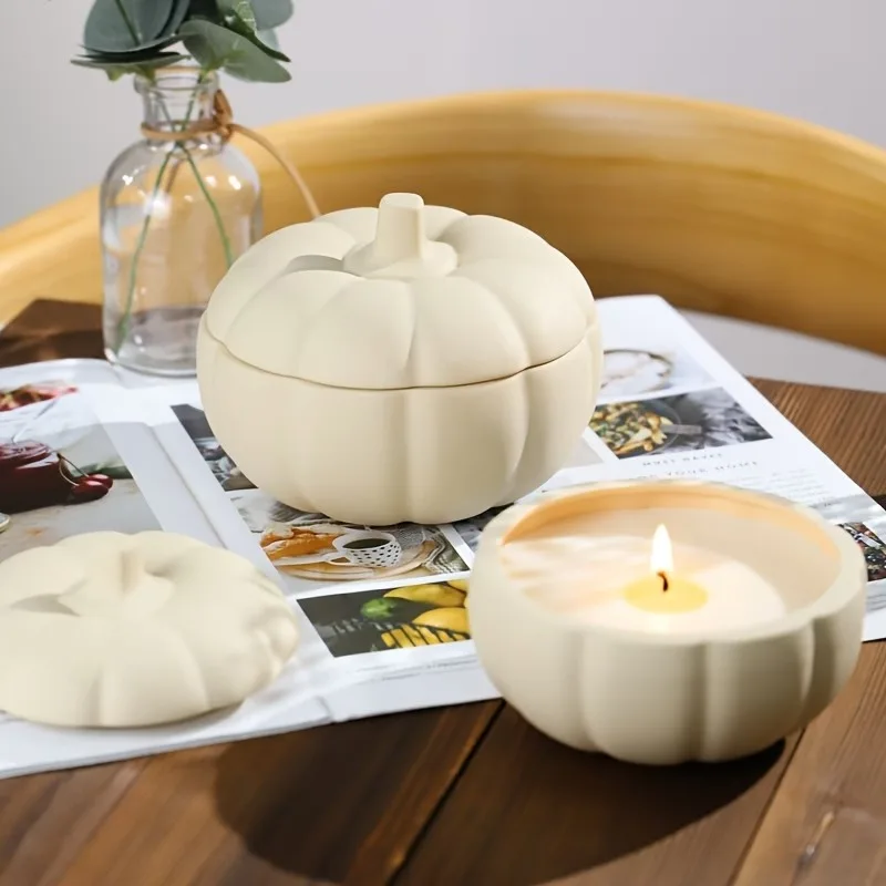 3D Pumpkin Storage Box Silicone Mold DIY Halloween Gypsum Craft Candle Cup Crystal Epoxy Resin Silicone Mold Home Decoration ﻿