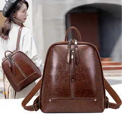 GPR Retro Women's Backpack Free Shipping Fashion School Bag for Girls Leather Travel Bag Casual Shoulder Bag for Female