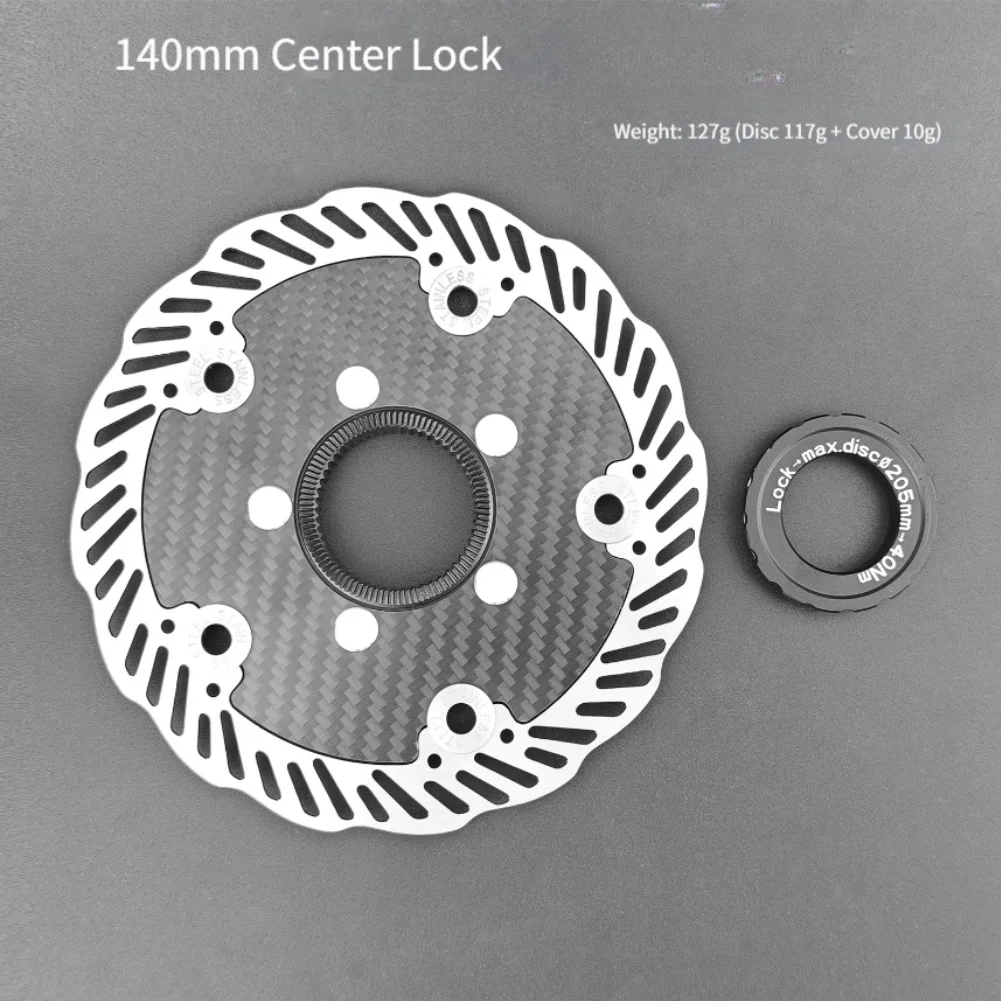 Carbon-Bremsscheibe 140mm 160mm Ultraleicht MTB für Rennrad für Rotor für Center Lock 6 Bolzen Edelstahl Fahrradteile – Detail 4