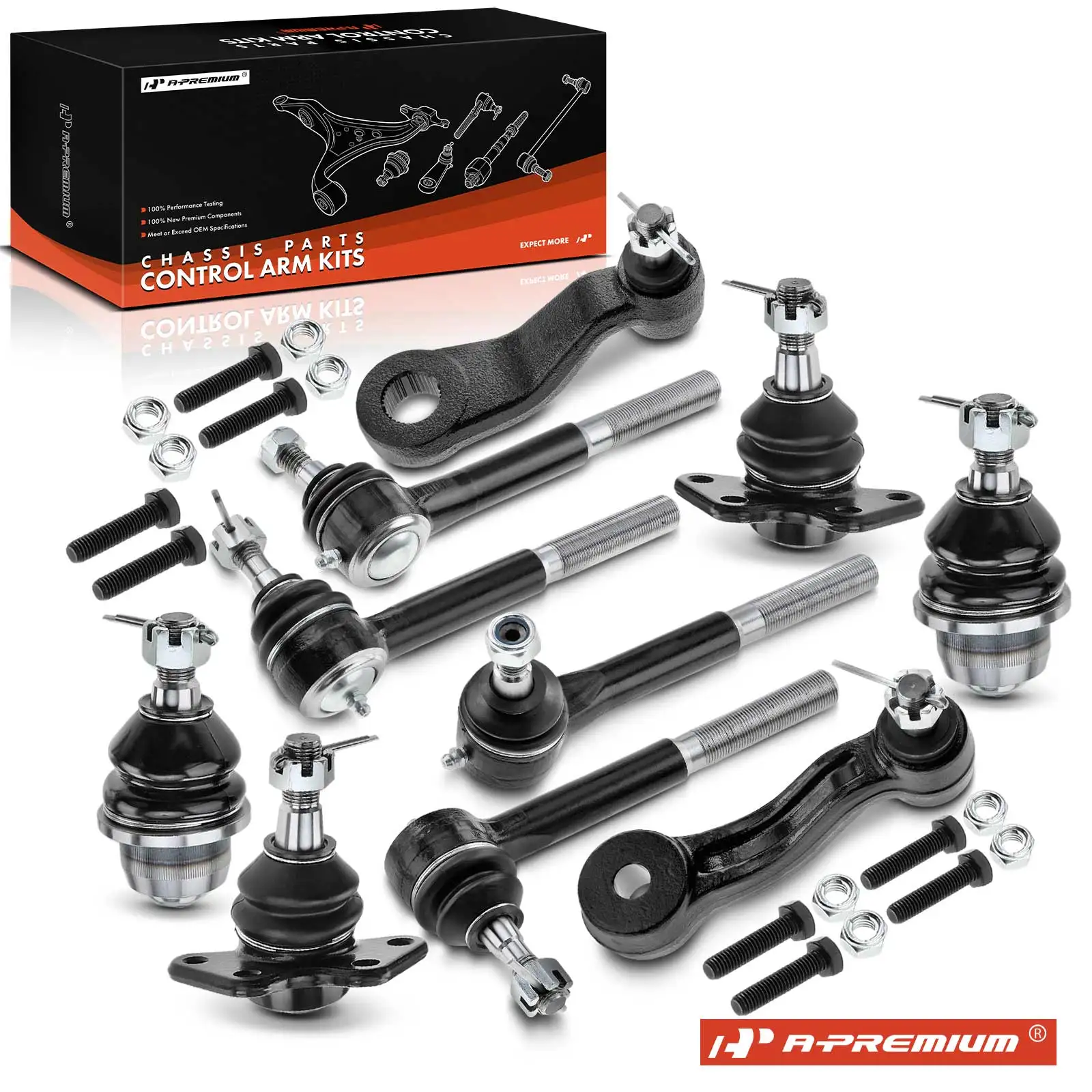 A-Premium 10x Control Arm & Tie Rod End & Ball Joint for Chevrolet Tahoe K2500 Suburban 1995-1999 K2500 GMC Yukon 1995-1997
