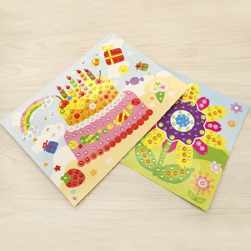 Crystal Sticker Craft DIY For Kids Children Diamond Painting Kindergarten Educational Mosaic Sticker Crafts Puzzle Toys 2019 NEW