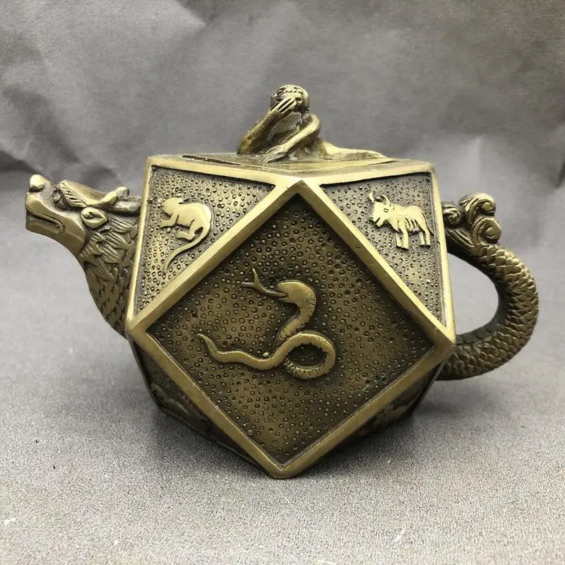 

Antique Miscellaneous Copper Kettle Twelve Zodiac Kettle Wine Kettle Water Kettle Home Craft Ornament Copperware