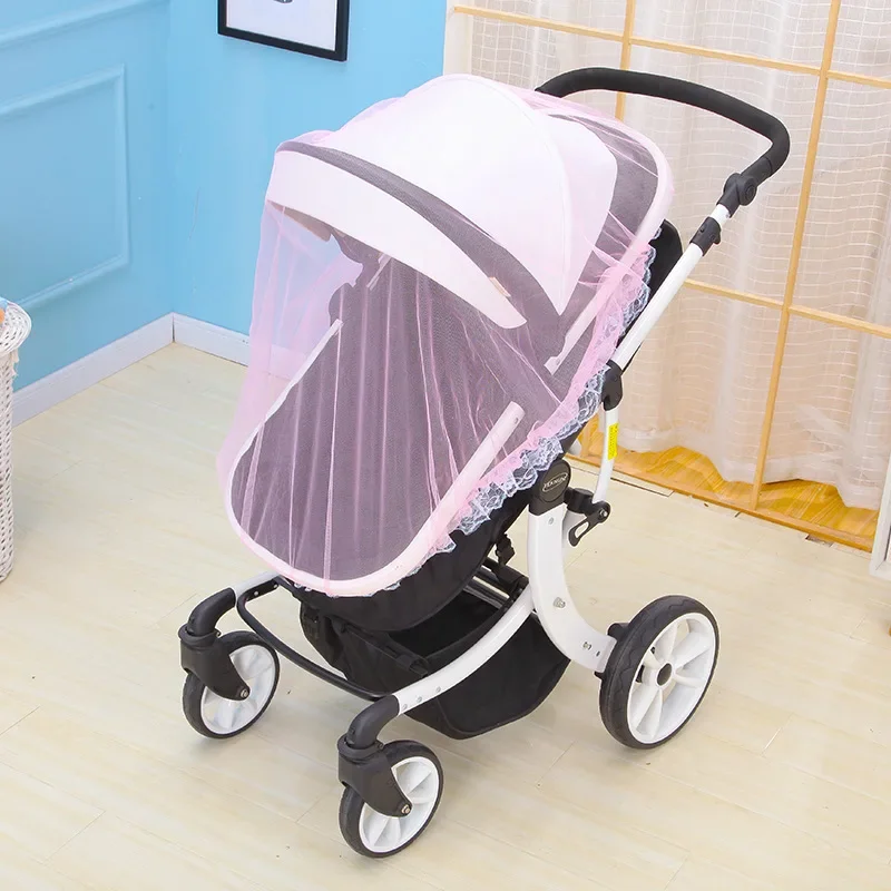 Baby Stroller Mosquito Net Pushchair Cart Insect Shield Net Mesh Safe Infants Protection Mesh Cover Baby Stroller Accessories