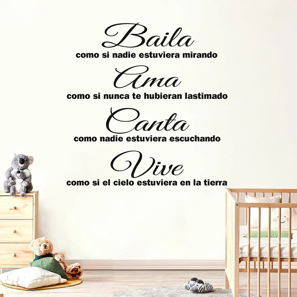 Spanish Dance Love Sings Live Wall Sticker Decals Motivaitonal Inspirational Quote Bedroom Living Room Home Decor