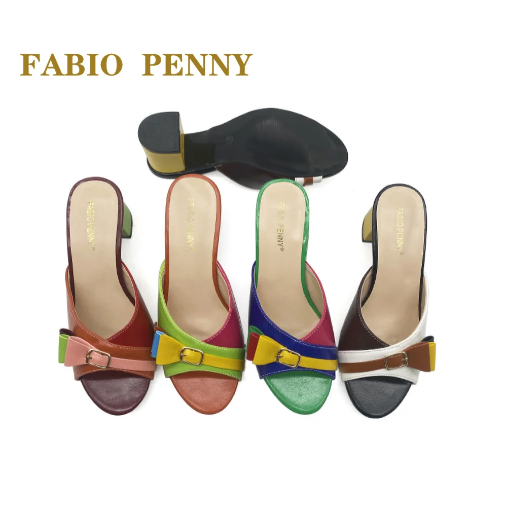 FABIO PENNY summer Italian-style evening dress party with mid-heeled slippers