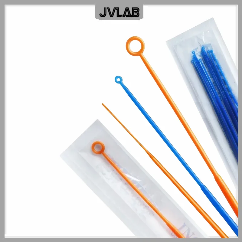 Disposable Inoculating Loop Plastic Stick Inoculation Ring Sterilize Inoculating Needle Orangge 1ul Blue 10ul 10 / PK