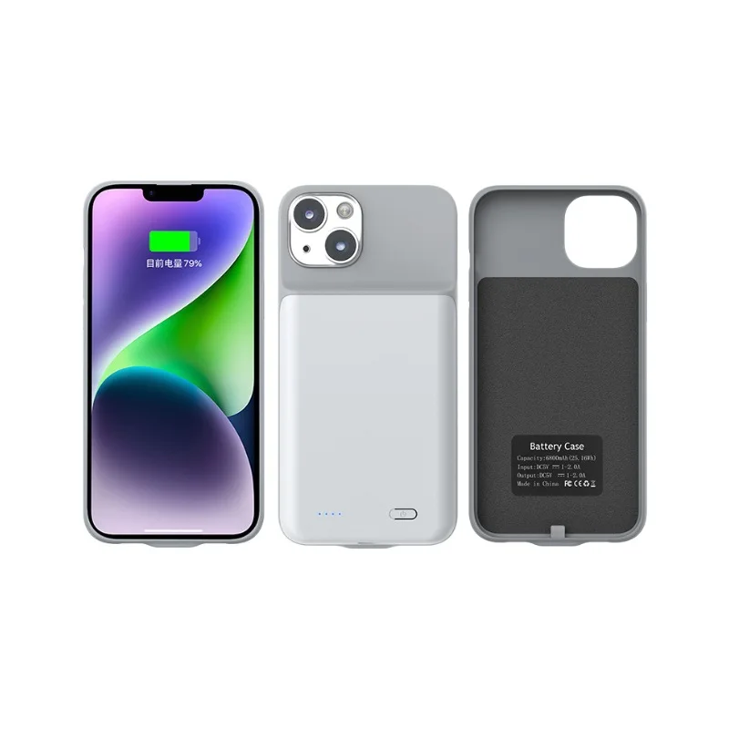 

Магнитный чехол-аккумулятор емкостью 6800 мАч для IPhone 17 16, крышка беспроводного зарядного устройства с мягким краем, портативный аккумулятор
