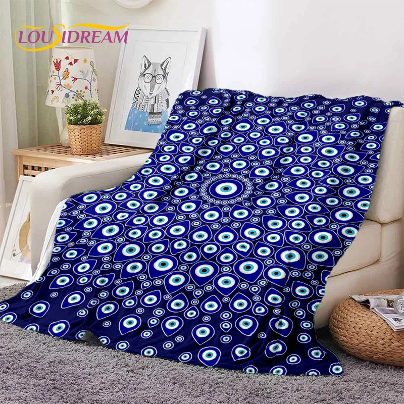 3D Evil Eye Turkey Blue Nazar Eye of Horus Soft Flannel Blankets,Throw Blanket Comfortable Blanket for Picnic Beds Sofa Bedroom