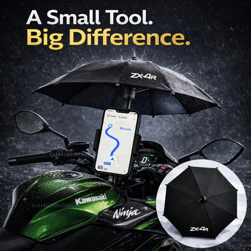 

For Kawasaki Ninja Motorcycle Phone Umbrella Holder Waterproof Sunshade Anti Glare Rainproof Handlebar GPS Mount
