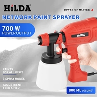 HILDA 800ML Paint Sprayer Electric Spray Gun High Power Tools Auto Household Red Electric Spray Gun