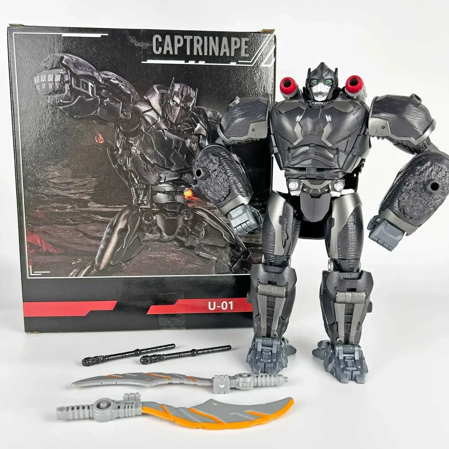 Em estoque transformando brinquedos U-01 capitão orangotango filme 7 liga edição power warriors robô menino modelo figuras de ação presente anime