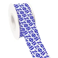 10yards Sorority ZFB Hot Sale Zeta Phi Beta Girl Grosgrain Ribbon Satin Ribbon for Cheer Bows DIY Girl Head Wear Hair Bows