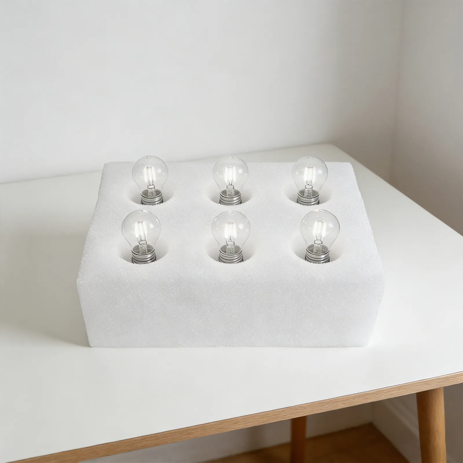 Bulb Tray 6 Compartments Light Bulb Sponge Tray 6Cm Hole Shockproof Organizer Drawer Cabinet Storage Impact Resistant