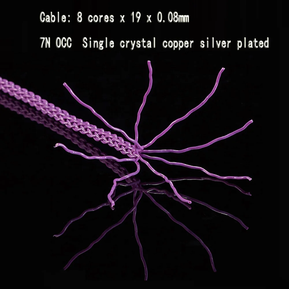 Novo purplehigh qualidade 8 núcleos banhado a prata 4.4mm masculino equilibrado para dupla 2x 3pin xlr equilibrada fêmea cabo adaptador de áudio