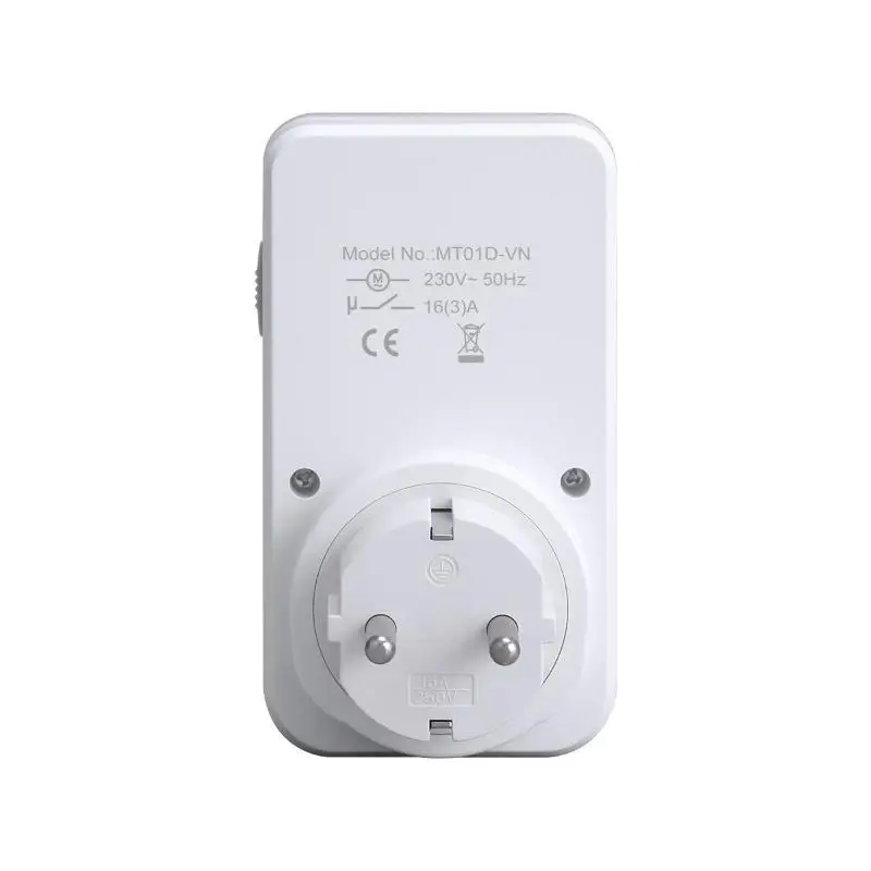 

German To Universal Grounded Countdown Timer Socket 13H Setting Auto Power Off For Home Charging Small Appliances