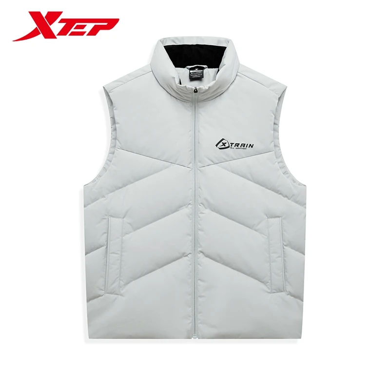 Xtep Down Vest For Men 2024 Autumn Soft Coat Trendy Retro Comfortable Tops 876329260147