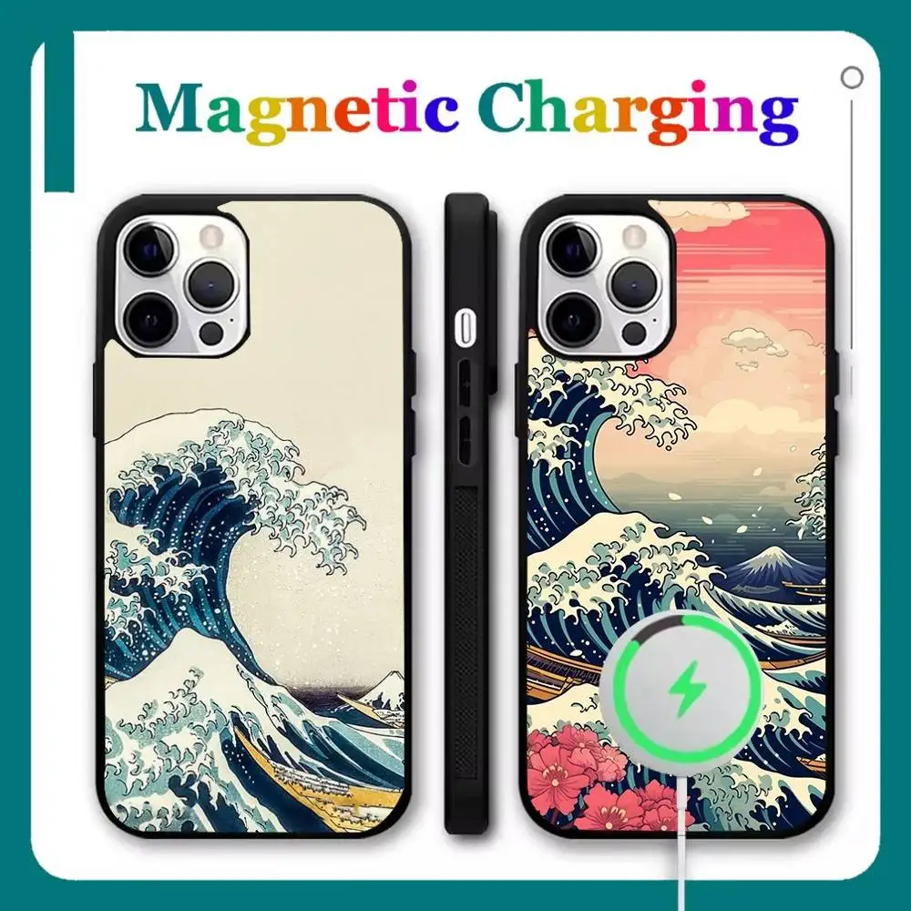 

Great Wave Of Kanagawa Phone Case For iPhone 16,15,14,13,12,11,Pro,Max,Plus,Mini,SE New Magsafe Magnetic Wireless Charging