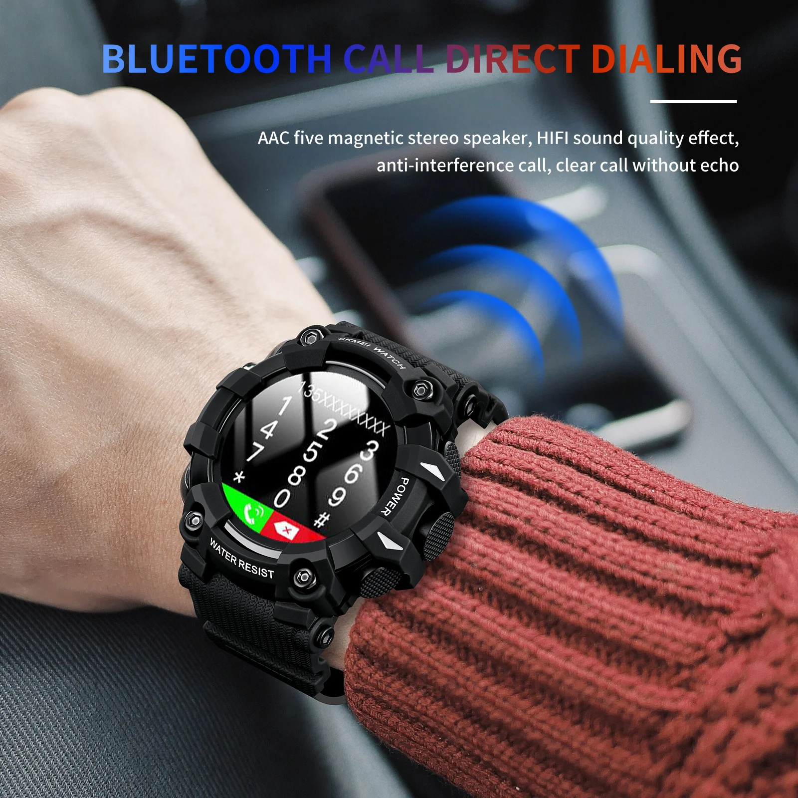 SKMEI Smart Watch Luxury Heart Rate Blood Pressure Sleeping Monitor Men\'s Watches Call Blurtooth Smartwatch for Android IOS