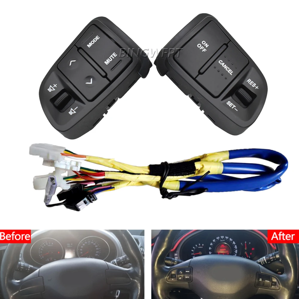 Multifunction Steering Wheel Audio Cruise Control Buttons For KIA Sportage 2011-2016(except 2015) With Backlight Bluetooth Wire
