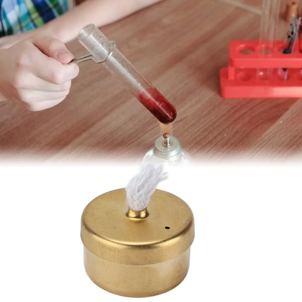 1.06x0.63in Experimental Alcohol Lamp Light Weight Wick Adjustable Model Engine Burner Sturdy Build Gold Lab Heating Tool
