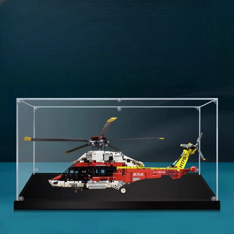 

Акриловый демонстрационный бокс для LEGO 42145 Airbus H175 Rescue Helicopter, 75x55x30 см, без игрушек.