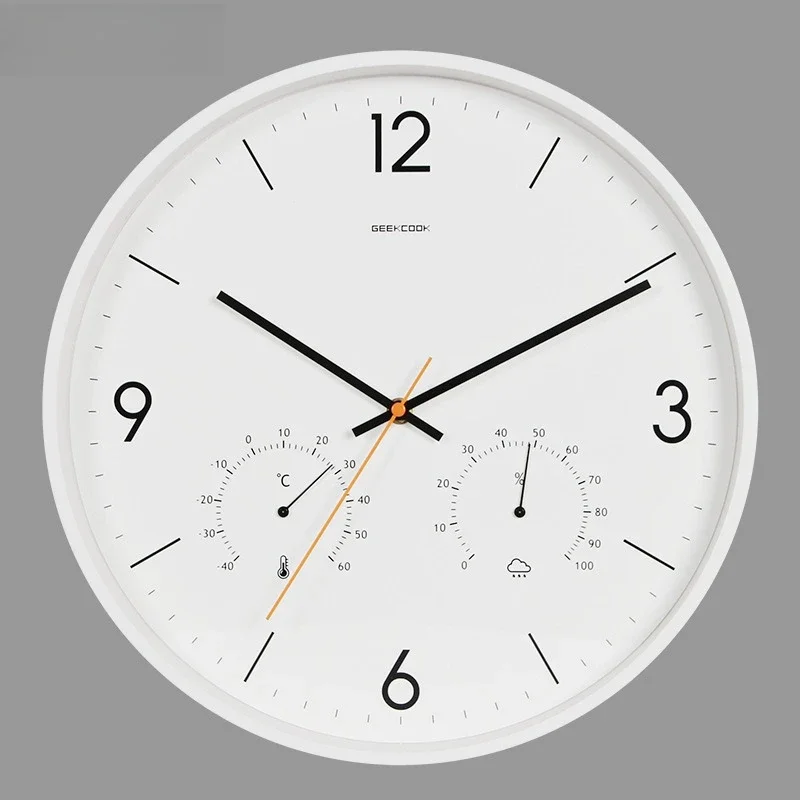 Modern Clockwork Wall Clock Round Metal Bedroom Kitchen Wall Clock Luxury Home Decor Reloj Digital De Pared Room Decoration