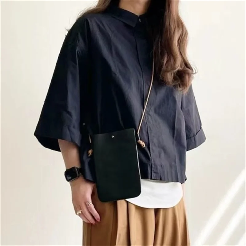 

Spring Summer Casual Women's irt ort Sve Open Cardigan Sweet Sle Loose Fit Cotton Polyester Blend Pure Color Button ...