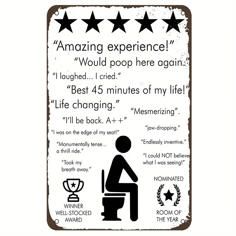 Vintage Metal Toilet Sign-Funny Restroom Decoration with 