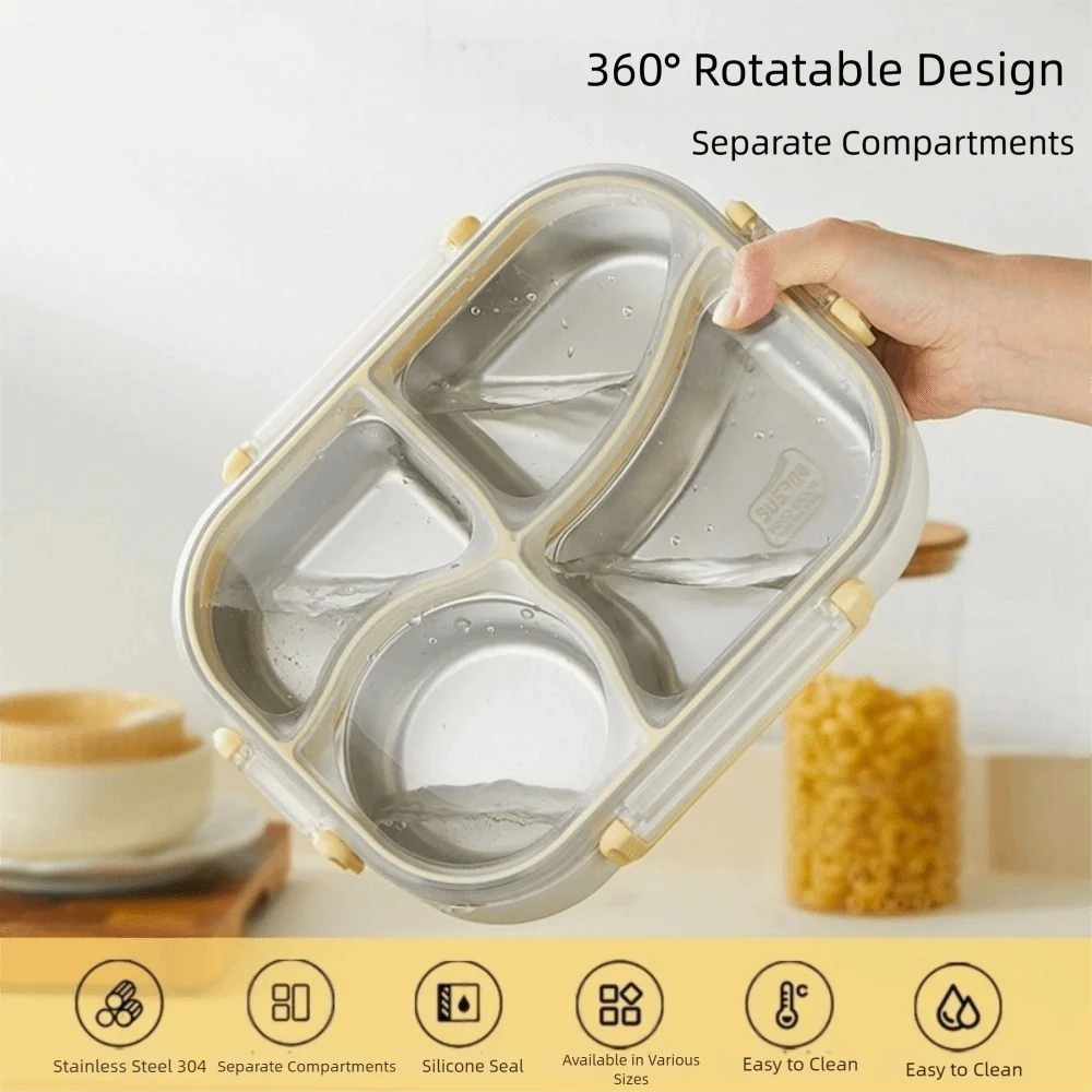 

Портативный герметичный ланч-бокс, разделенный экологически чистый контейнер для обеда, съемный лоток, ланч-бокс большой емкости