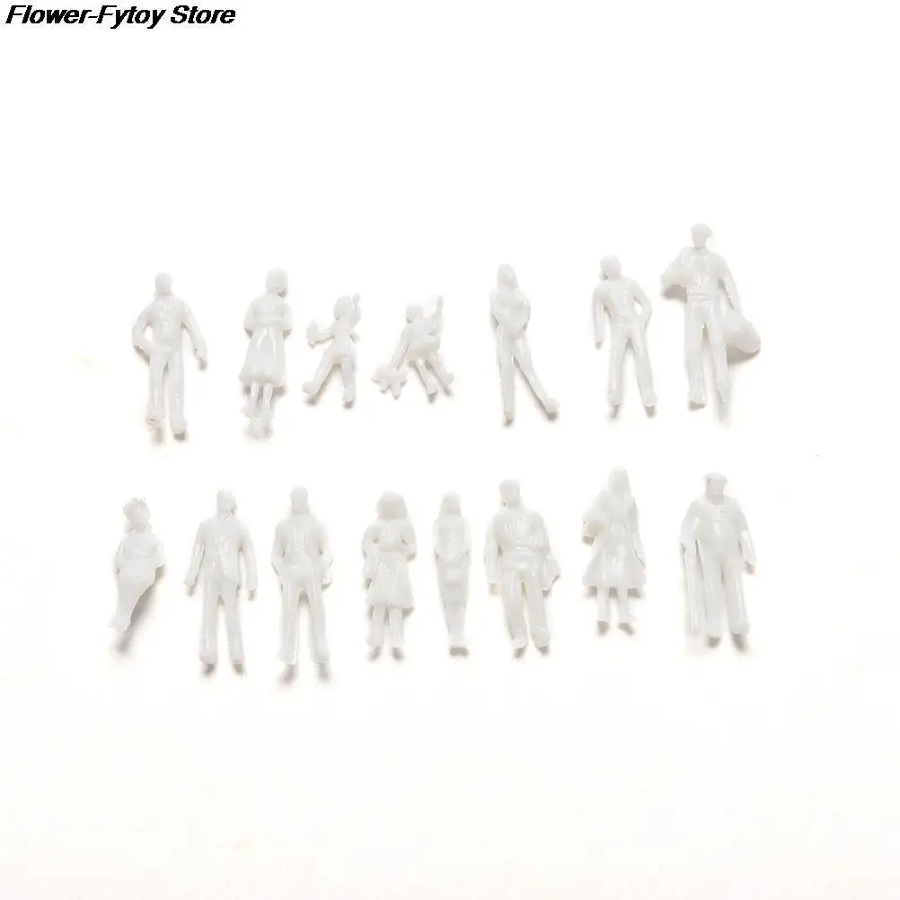 100 Pcs/set DIY Toys White Model People Figure 1:100 Scale Mini Unpainted For Train Passengers HOT