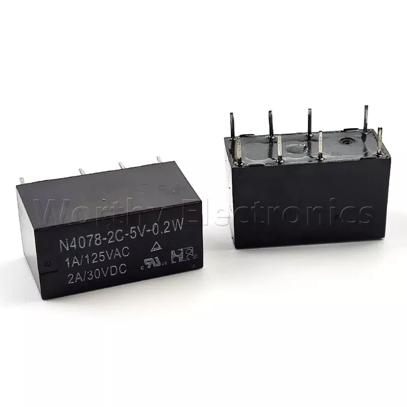 Free Shipping 10PCS/lot Electrical Components Miniature Signal Relay 5/12/24VDC 2A DIP 8Pin N4078-2C-12V-0.2W 12/24V