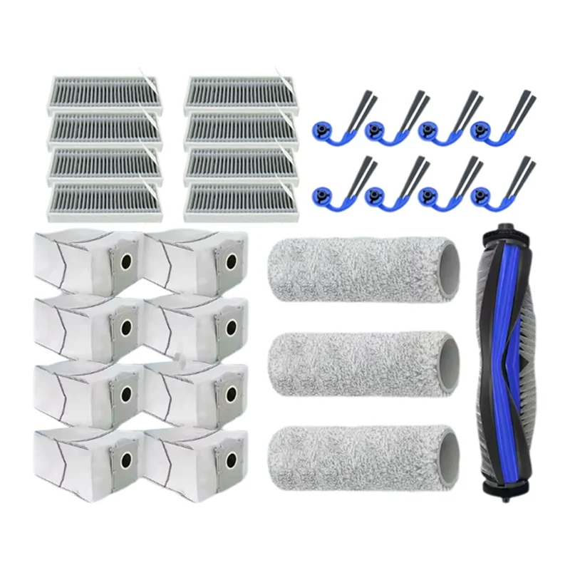 TAIGH-Vacuum Cleaner 28PCS Spare Parts Kit-Main Side Brush Hepa Filter Dust Bag Mop Cloth For Ecovacs Deebot X9 Pro Omni/X9 Pro