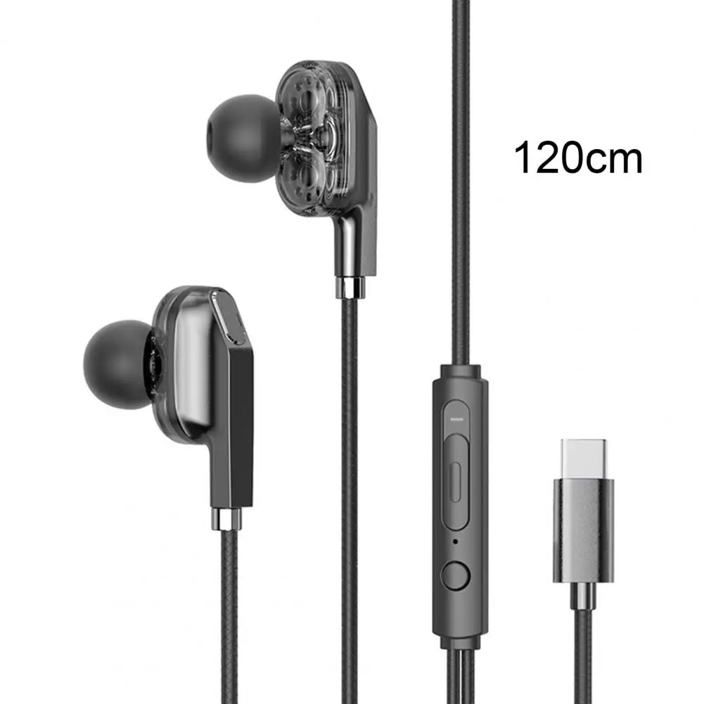 Wired Earphones 3.5mm/Type-C General Stereo Surround Sound Headphone In-Ear With Microphone Sport Headset For Phone PC Laptop