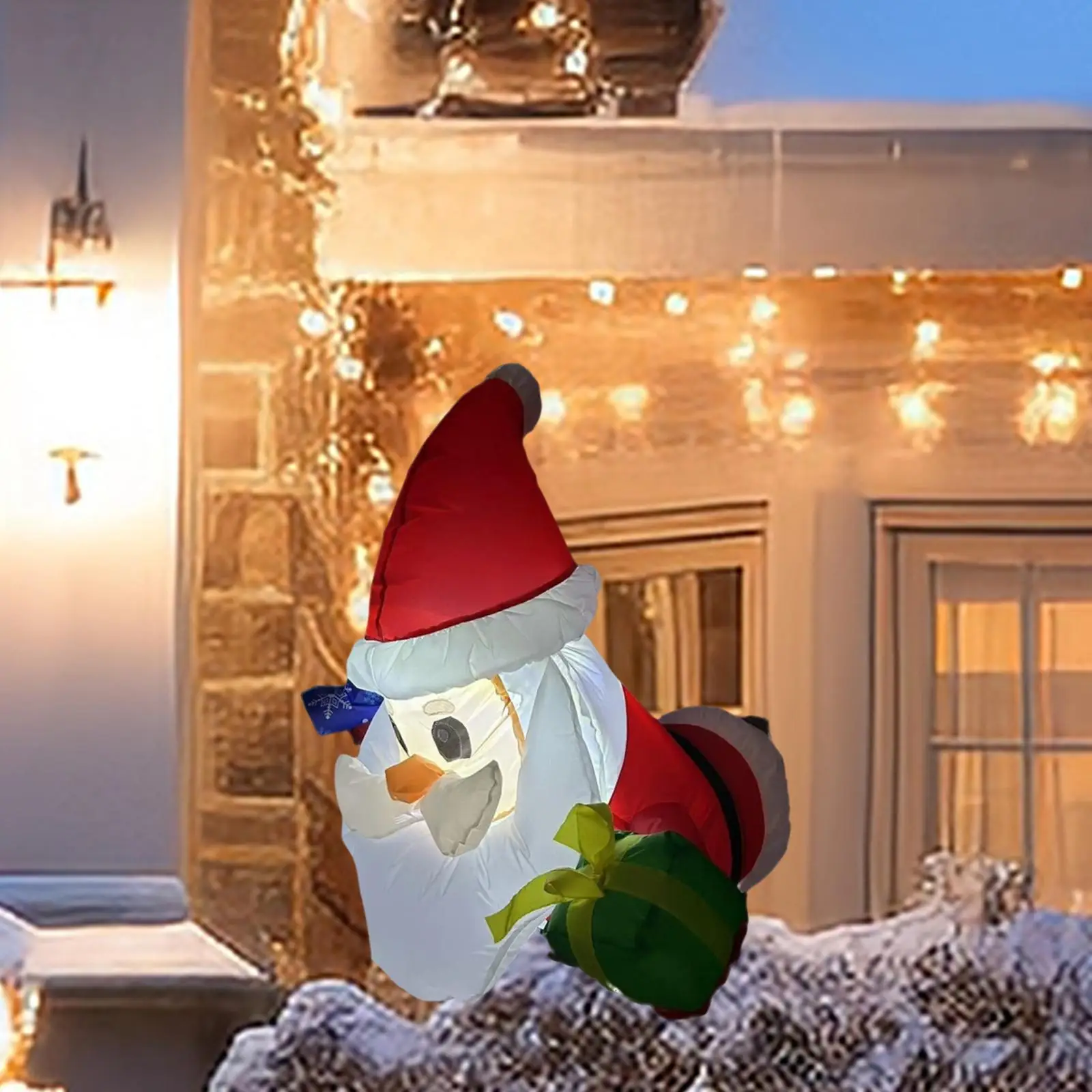 

Рождественский надувной Санта-Клаус, показанный из окна, новинка, макет сцены, водонепроницаемый гигантский светильник для патио, сада, праздничного лужайки