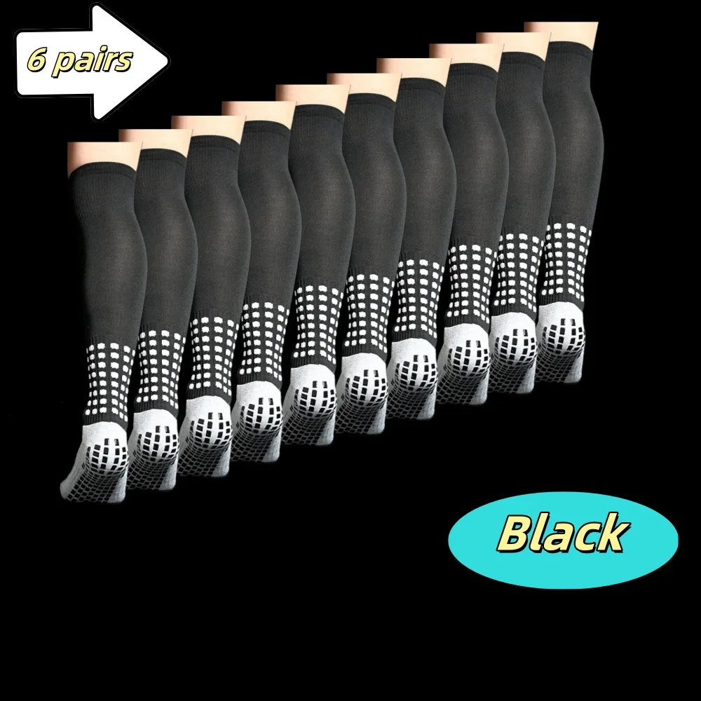 

6 пар/лот противоскользящие футбольные гольфы, нескользящие футбольные/баскетбольные/хоккейные спортивные носки