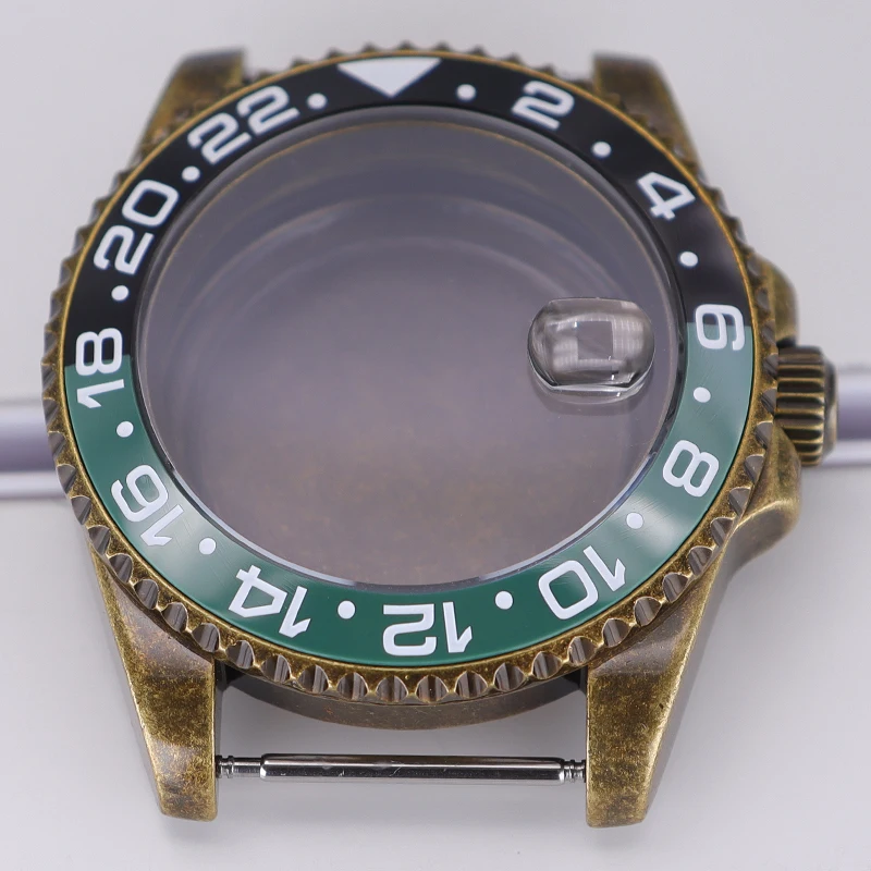 NH35 Tauchergehäuse 40mm Bronze Retro Uhrengehäuse Saphirglas für GMT NH34 NH35 NH36 NH38 4R36 Uhrwerk Uhrenzubehör Ersatzteile – Detail 4