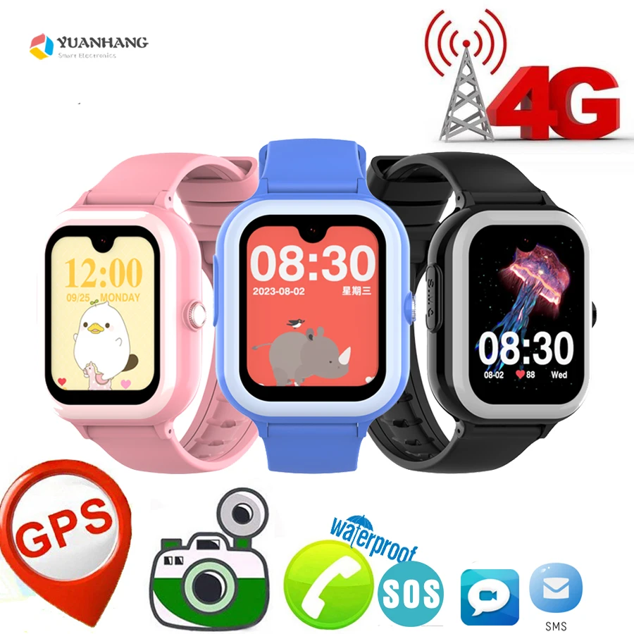 Smart Watch for Children 4G WIFI GPS Tracker AMOLED HD Screen Video Call 900mAh Battery Kids SOS Call Phone SmartWatch Whatsapp