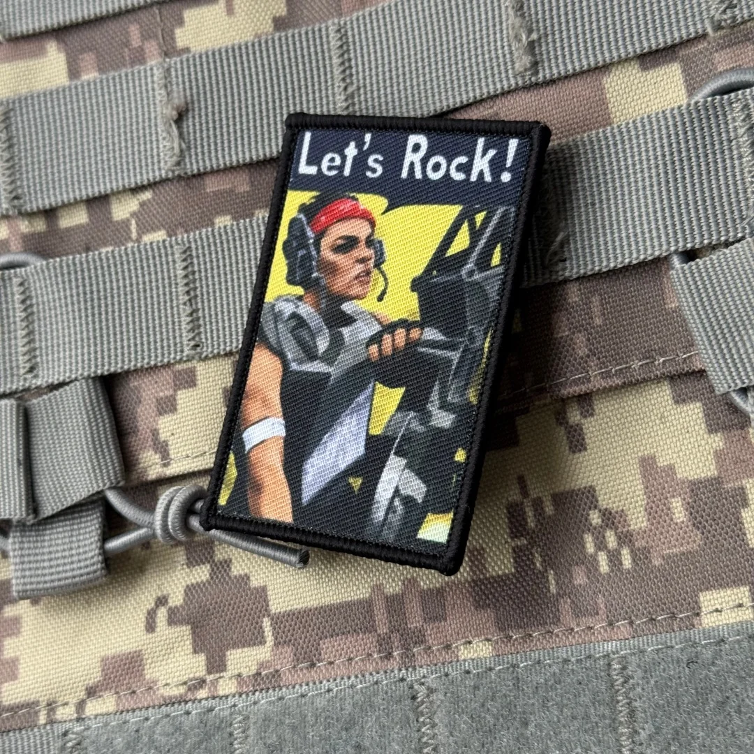 Parche táctico Let's Rock – Bandera Morale con gancho y bucle - imagen 3