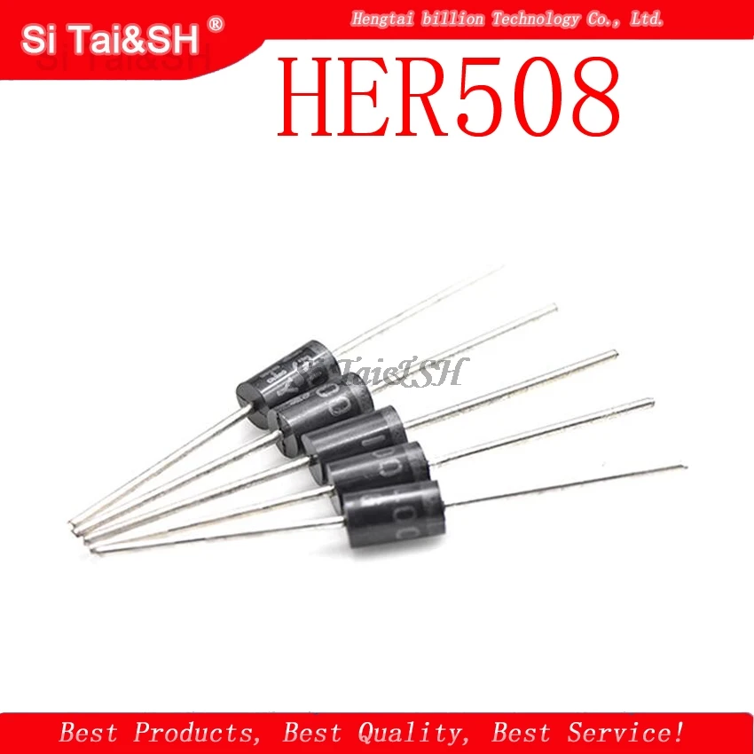 20PCS HER508 High Efficiency Ultrafast Recovery Diode 1000V / 5A