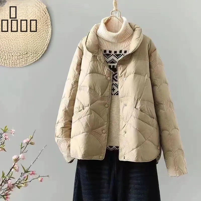 

Tagkita Women's Lightweight down Cotton Jaet Faionable Stand Collar Warm Coat Autumn Winter ort Sle Single Button