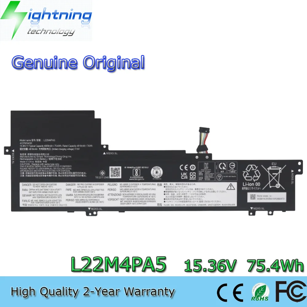 

Original L23M4PK3 L23C4PK3 L23B4PK3 15.36V 75.4Wh Laptop Battery for Lenovo Ideapad Xiaoxin 16 2023 2024 IRL8