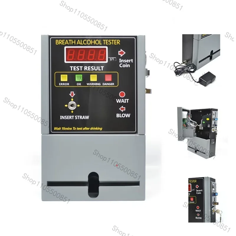 Digital coin-operated breath alcohol tester Fuel cell sensor Wall-mounted alcohol tester in public places