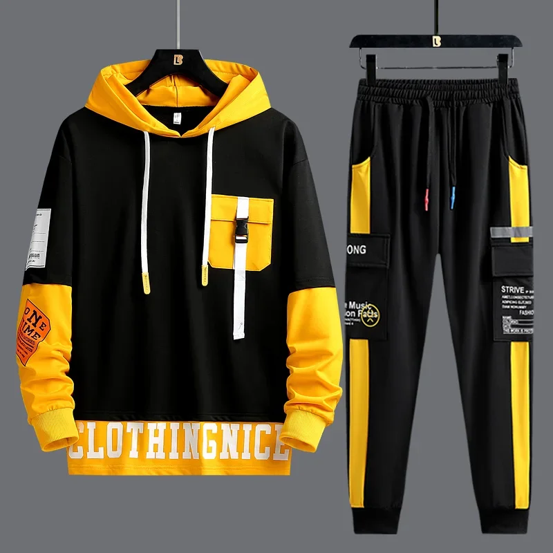 

Fashion Men Tracksuit Streetwear Hoodie and Sweatpants Two Piece Set Male Hip Hop Style Outfit Set Sports Suit Trendy Mens Set