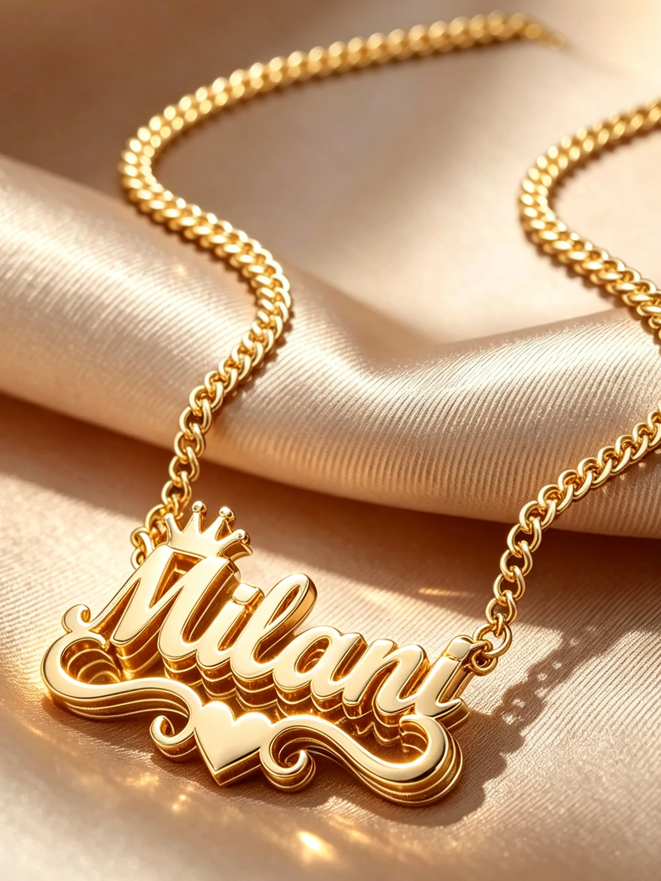 Custom Women's Name Necklace, 45cm Adjustable Length, Gift Box Included